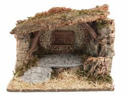 CAPANNA VUOTA IN SUGHERO CON PARTICOLARE IN GESSO