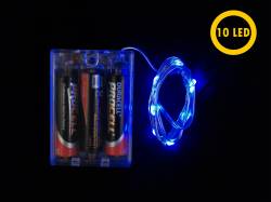 FILO DI RAME CON 10 LED BLU A BATTERIA